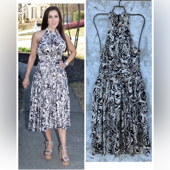 Diane Von Furstenburg Nicola Dress in Marble Black size 6 - Picture 1 of 17